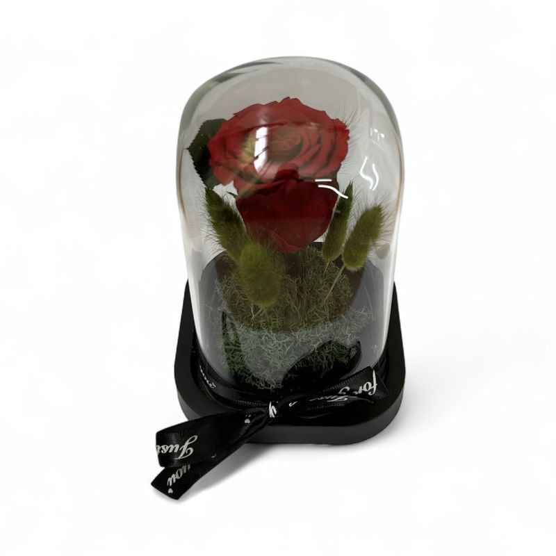 R13 - Red Forever Rose in glass (12x18 CM)