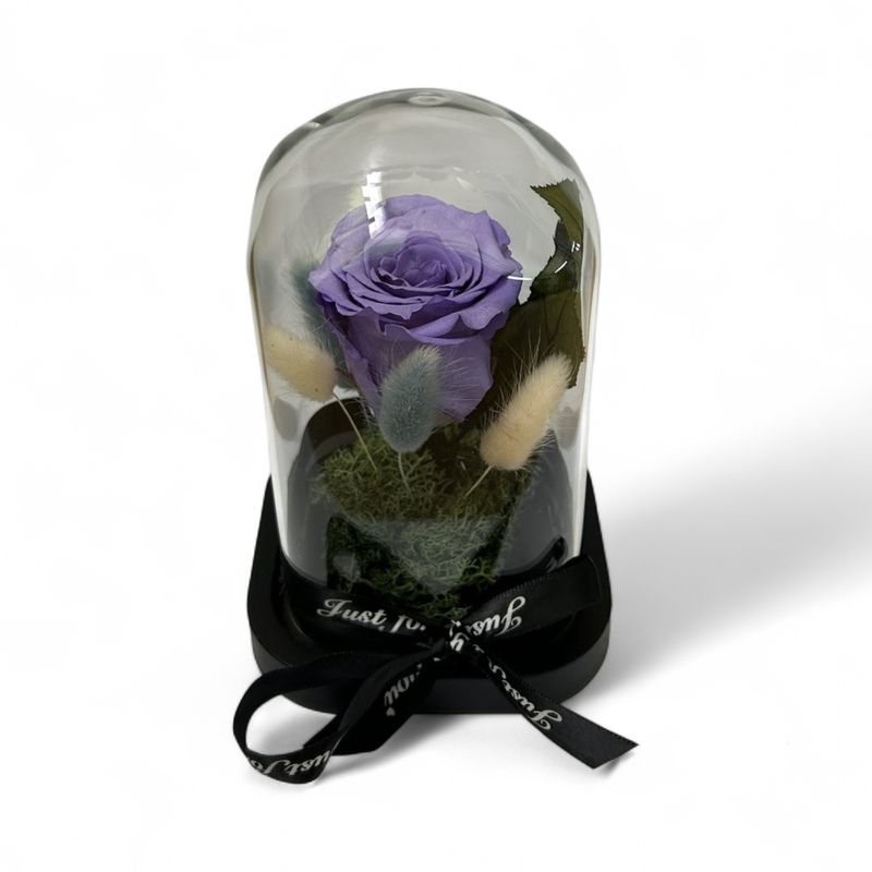 R16 - Violet Forever Rose in glass (12x18 CM)