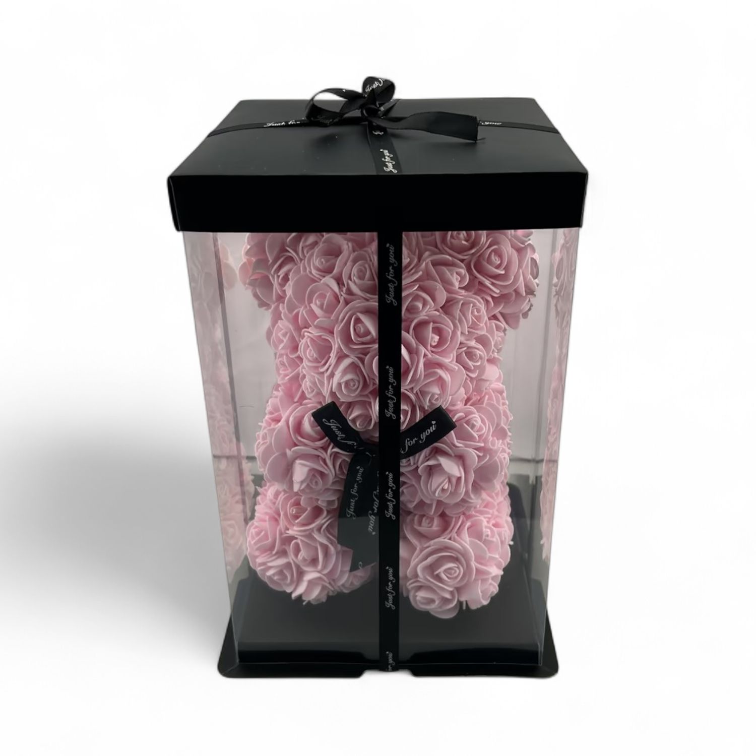 Pink Artificial Rose Teddy Bear