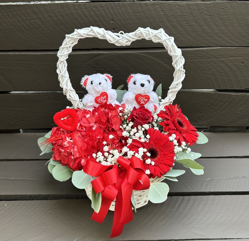 B2624 - Mixed Flowers in a basket