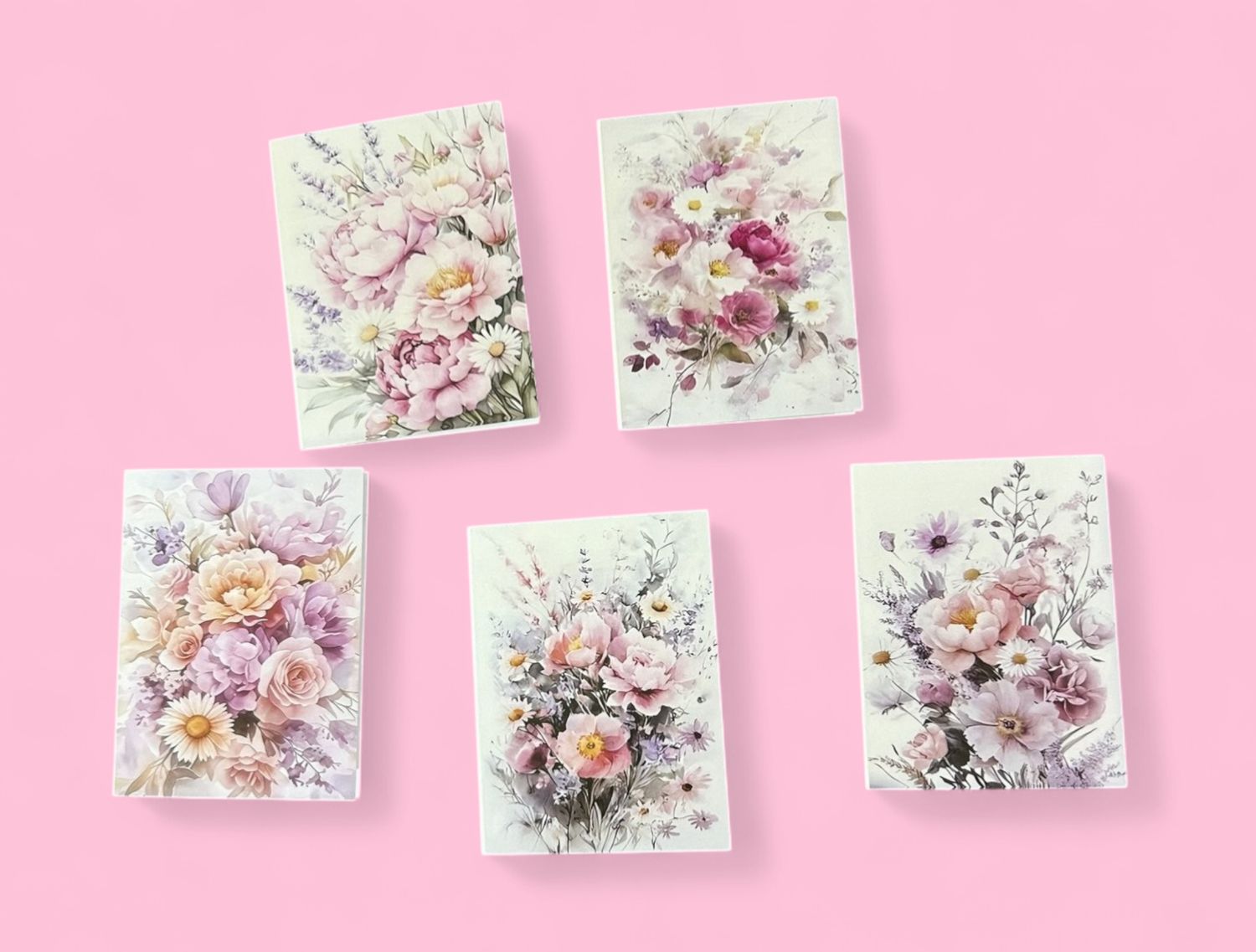 Pink Flowers Card (9.5x12.5cm)