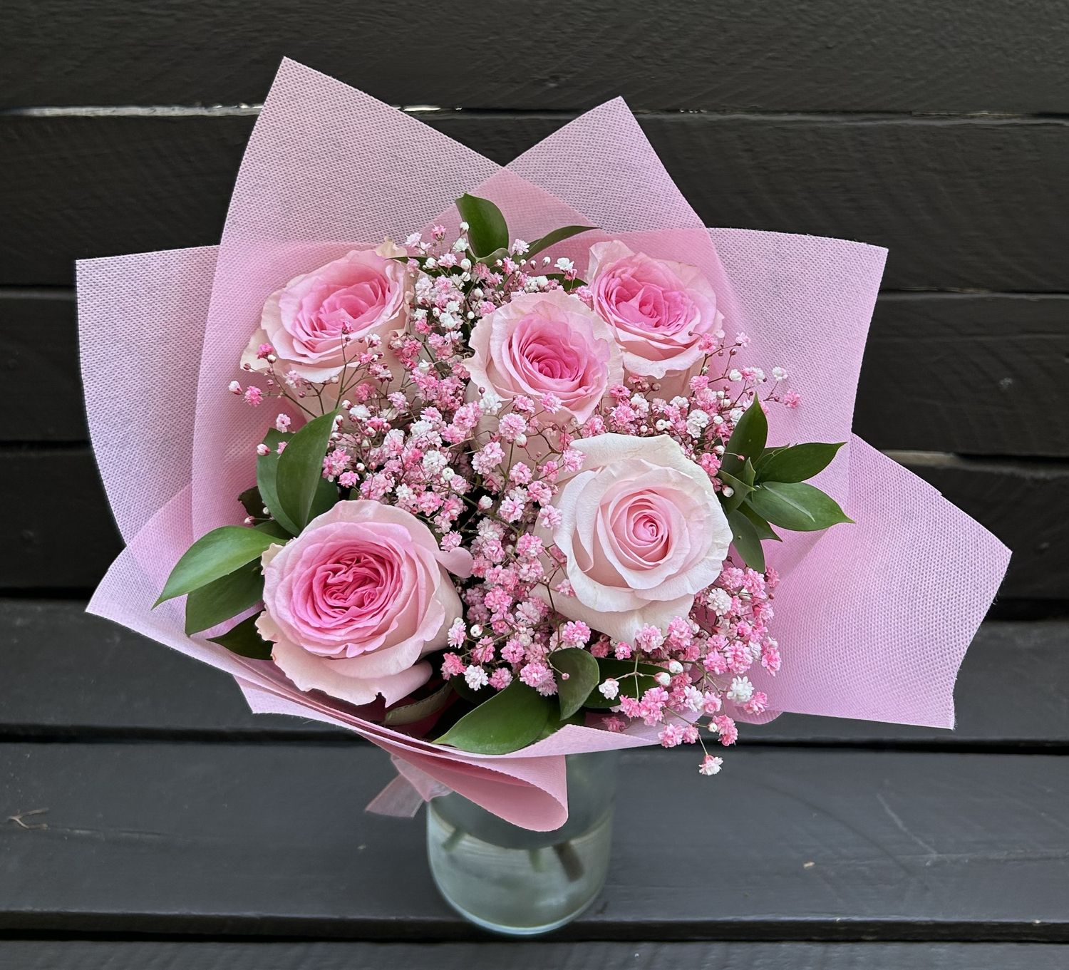 B03 -5 Pink Roses Bouquet