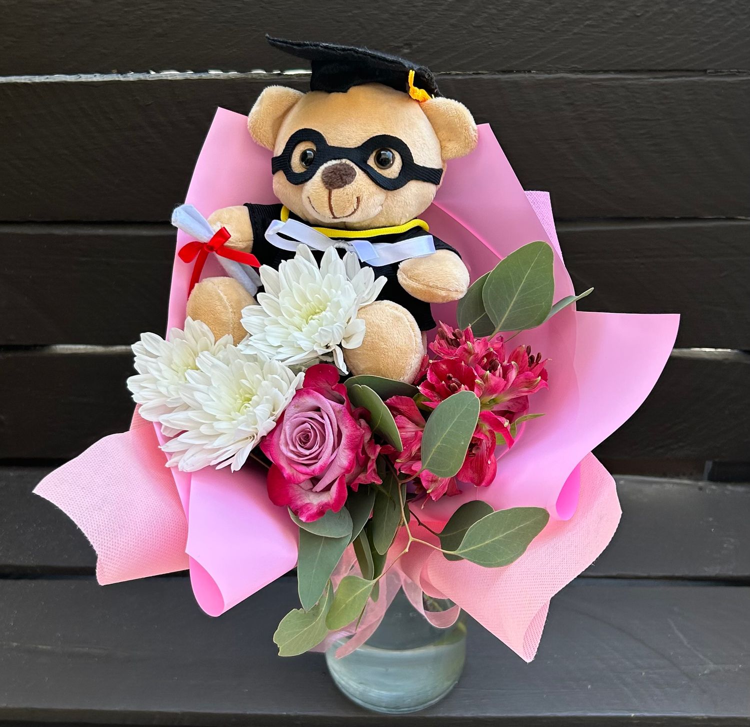 G10 - Graduation Bouquet with Teddy Bear