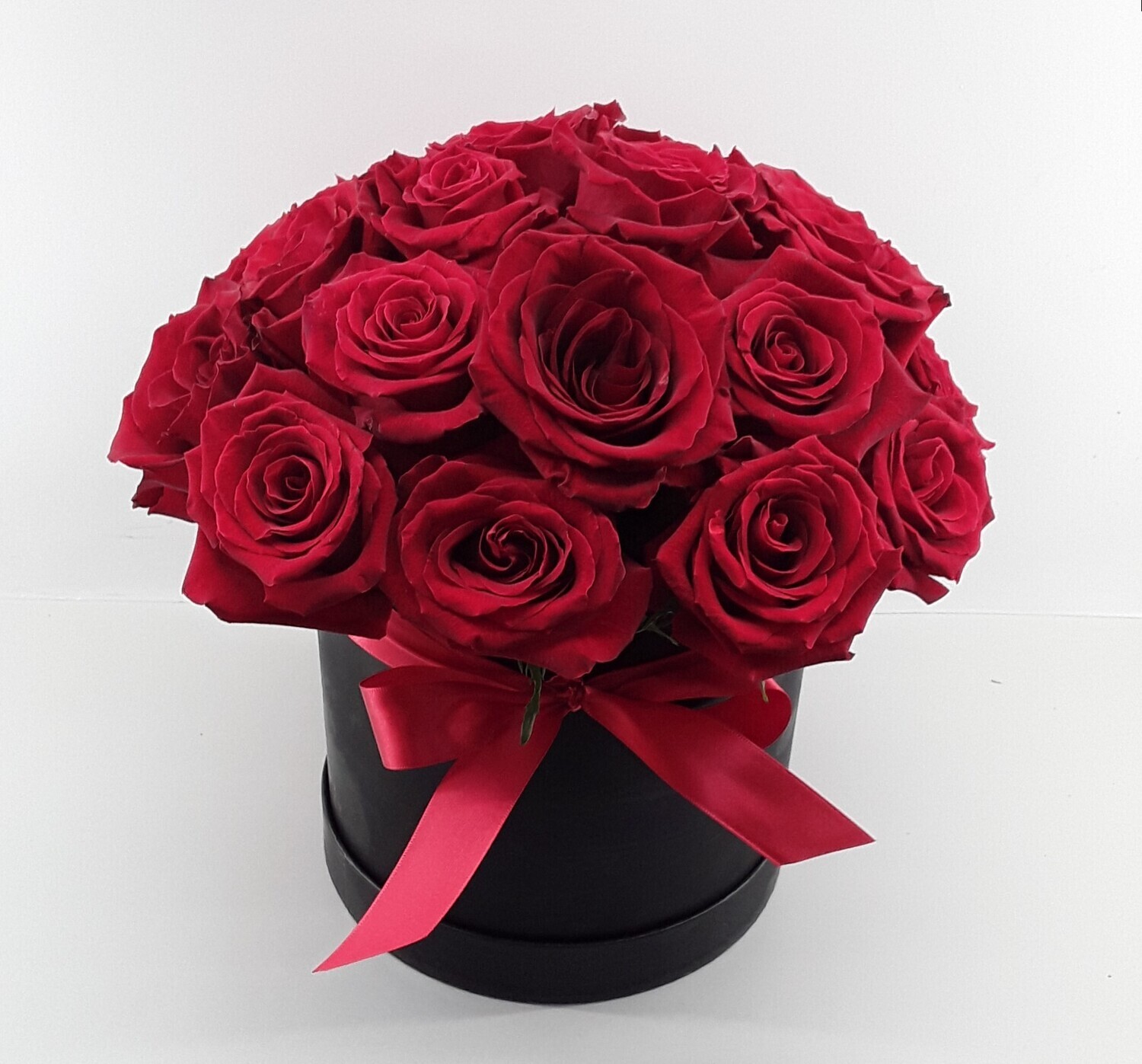 21 Red roses in a box