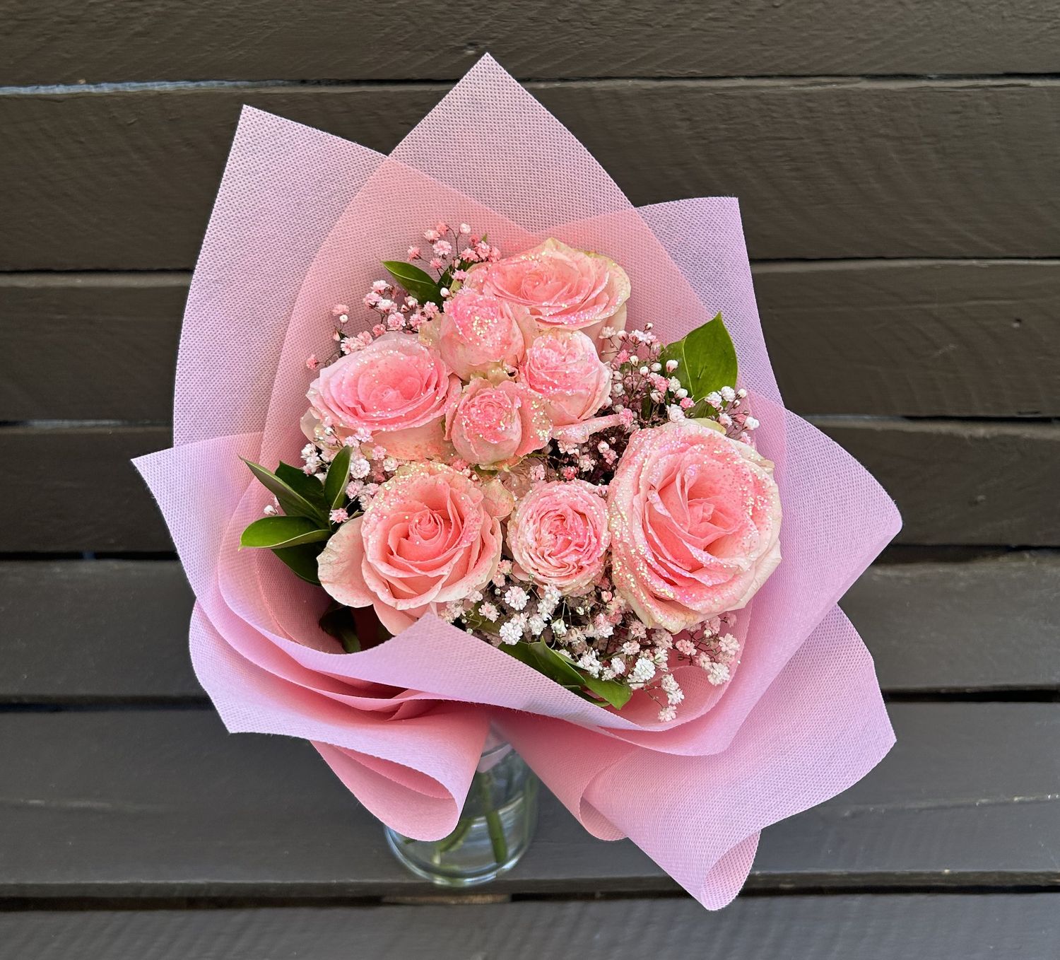 B08 - Mixed Flowers Bouquet with Glitter
