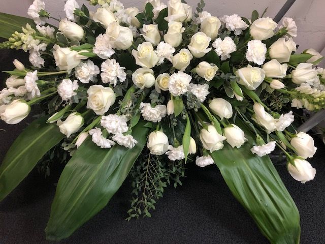 Funeral Casket Piece White