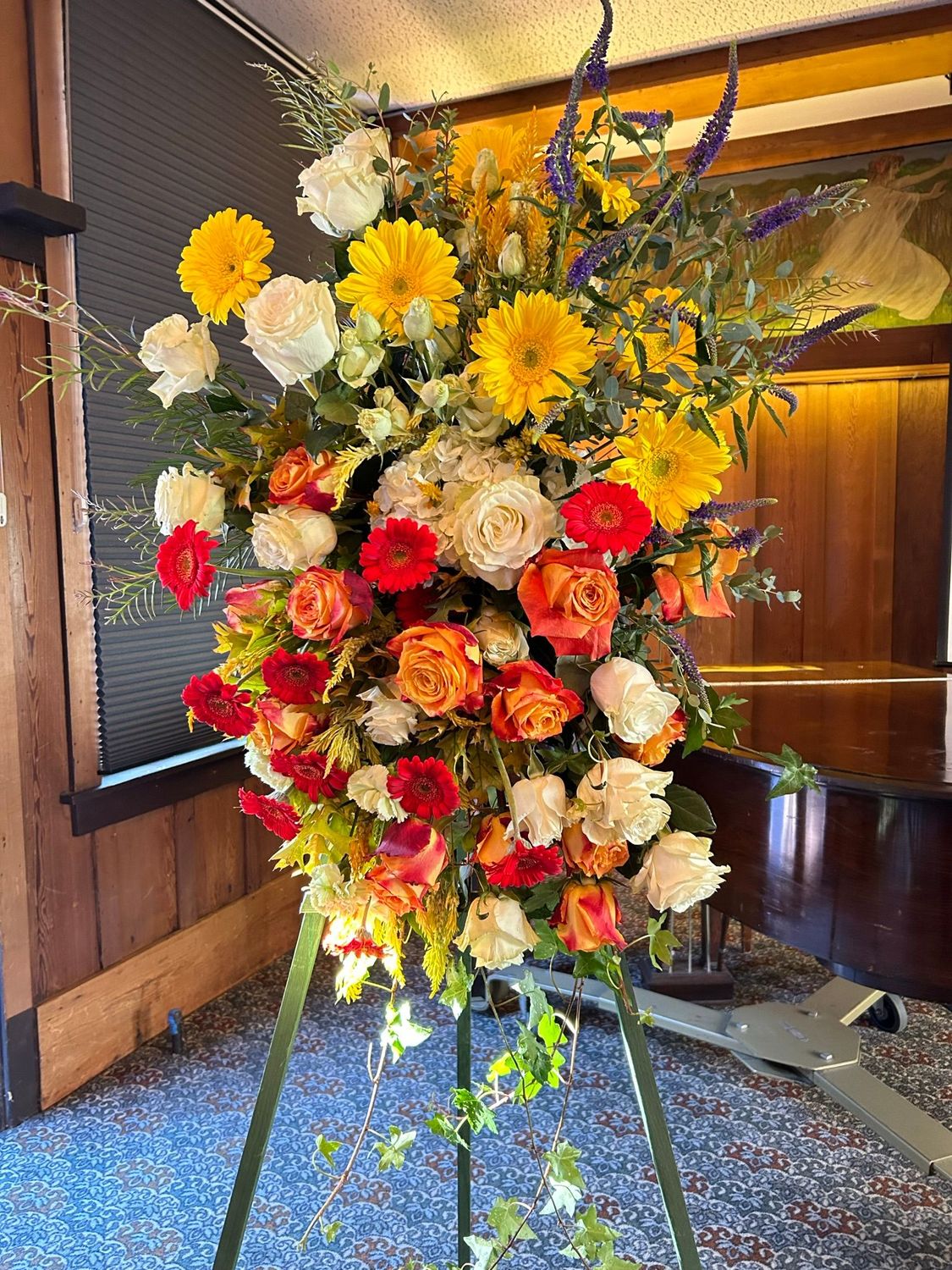 Funeral Standing Spray Rainbow