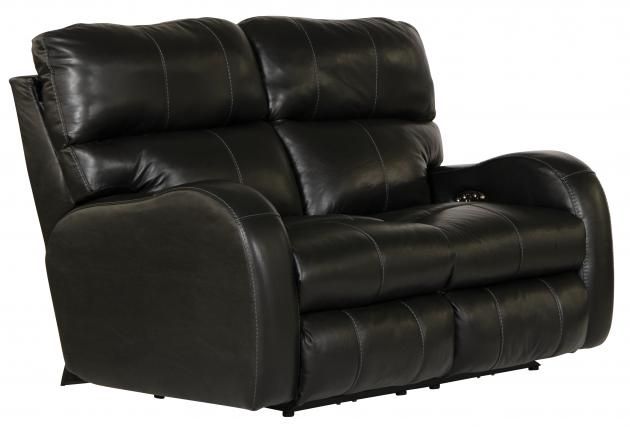 Angelo Power Reclining Loveseat w/ Headrest, color: Black