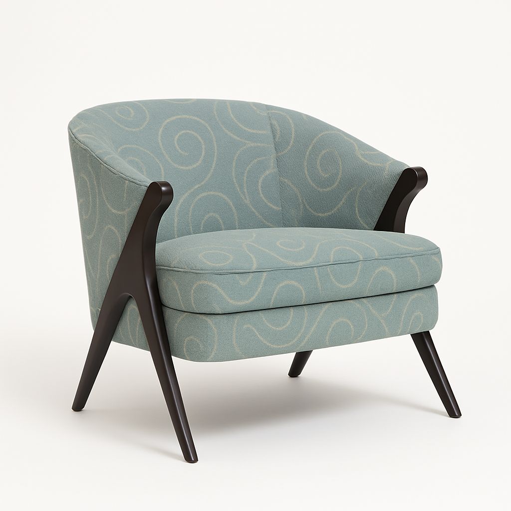Tatiana Retro Accent Chair, color: Ocean-33092