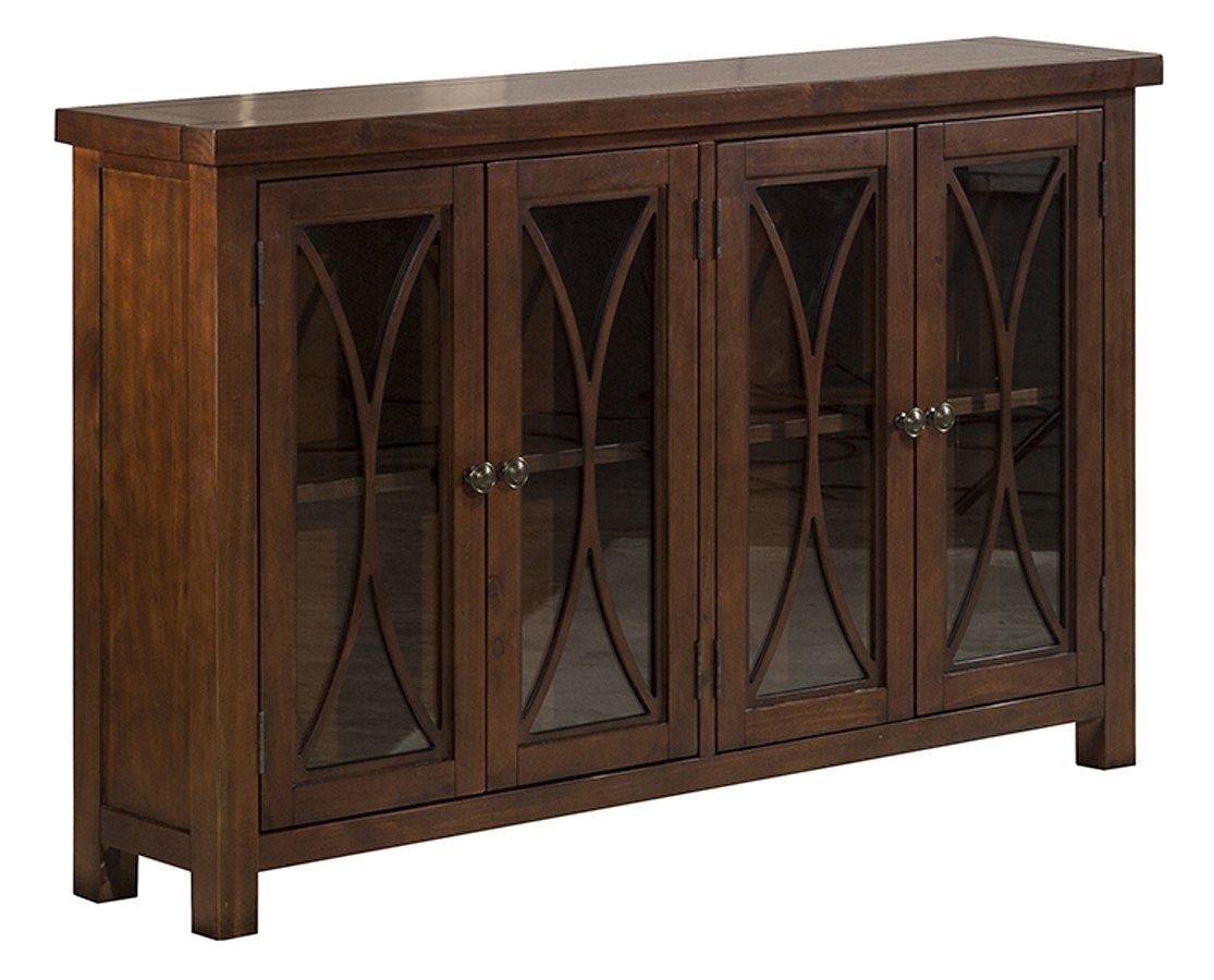 Bayside 4 Door Cabinet, color: Rustic Mahogany