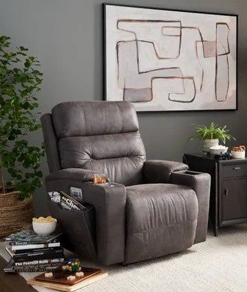 Neo Power Rocking Recliner w/ Headrest &amp; Lumbar, color: Ash-D1825-58