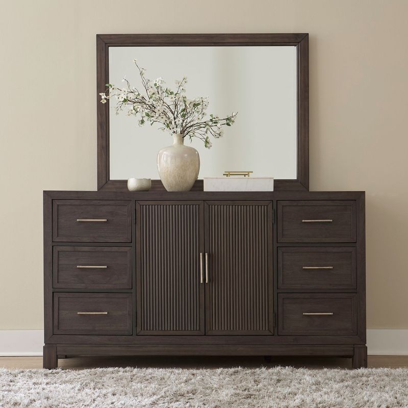 Modern Edge Dresser &amp; Mirror