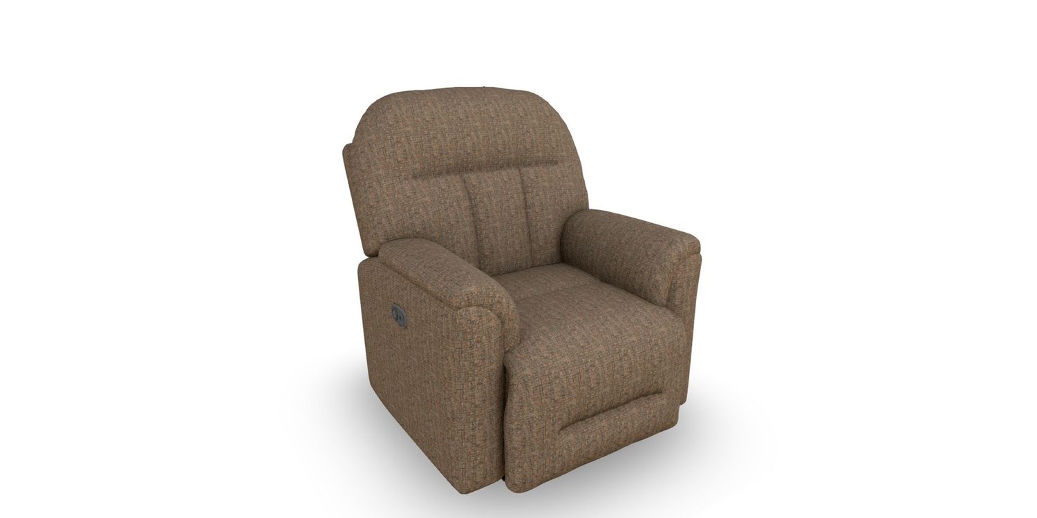 Suitably Power Swivel Glider Recliner w/ Heat &amp; Massage, color: Caramel-19766