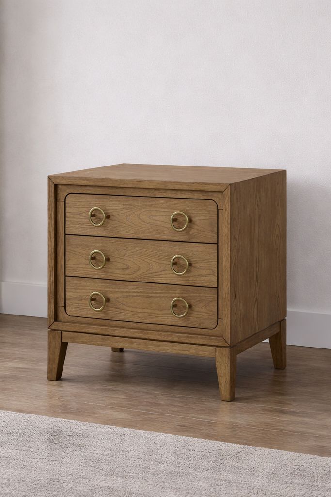 Elure 3-Drawer Nightstand- Latte