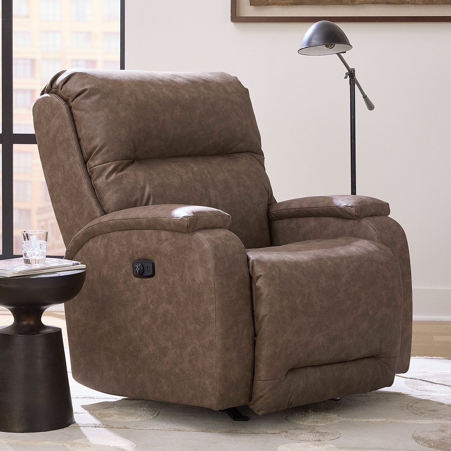 Maverly Power Rocker Recliner w/ Headrest, color: Mushroom-22389