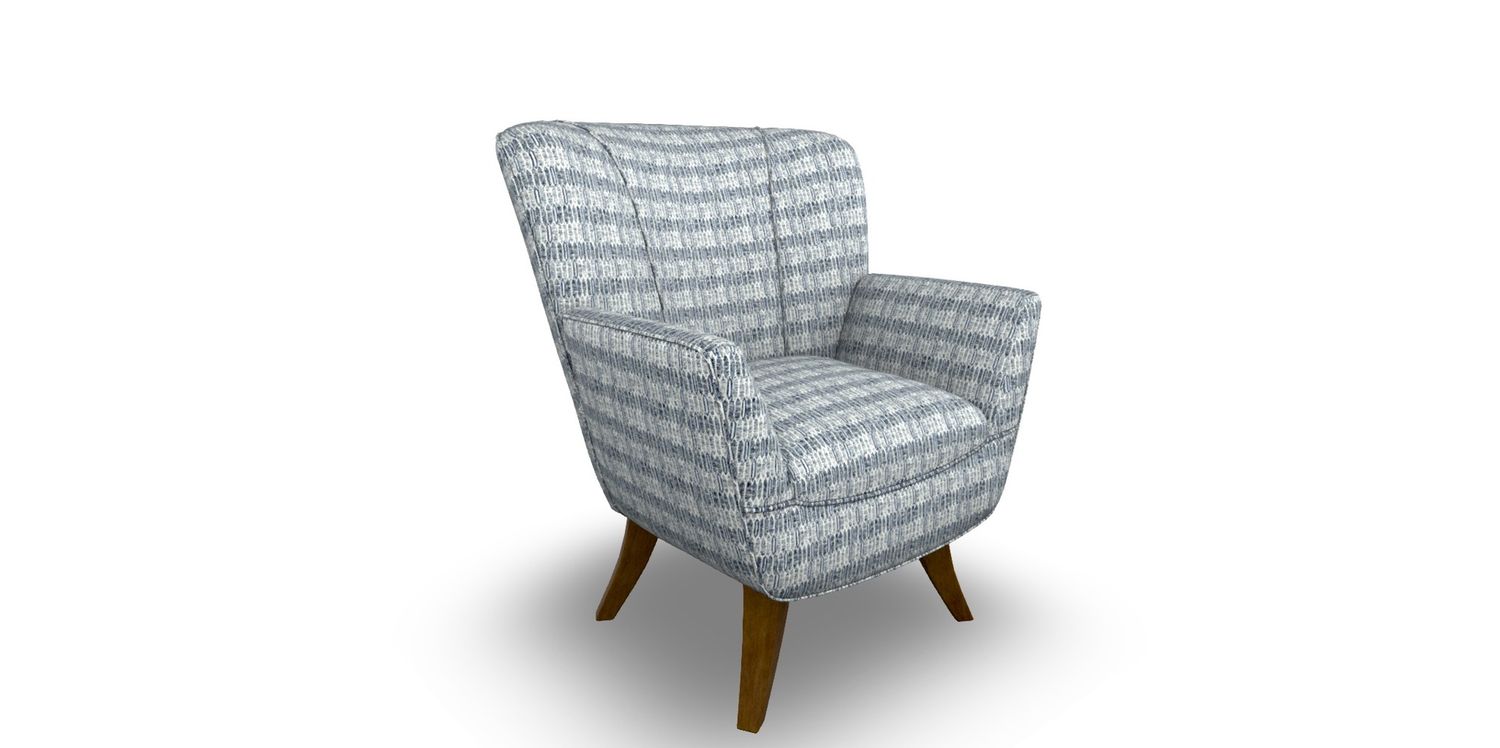 Bethany Accent Chair, Base: Dark Walnut, color: Denim-28612