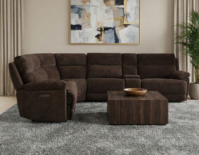 Gatlin Dual-Power Reclining Sectional - Brown
