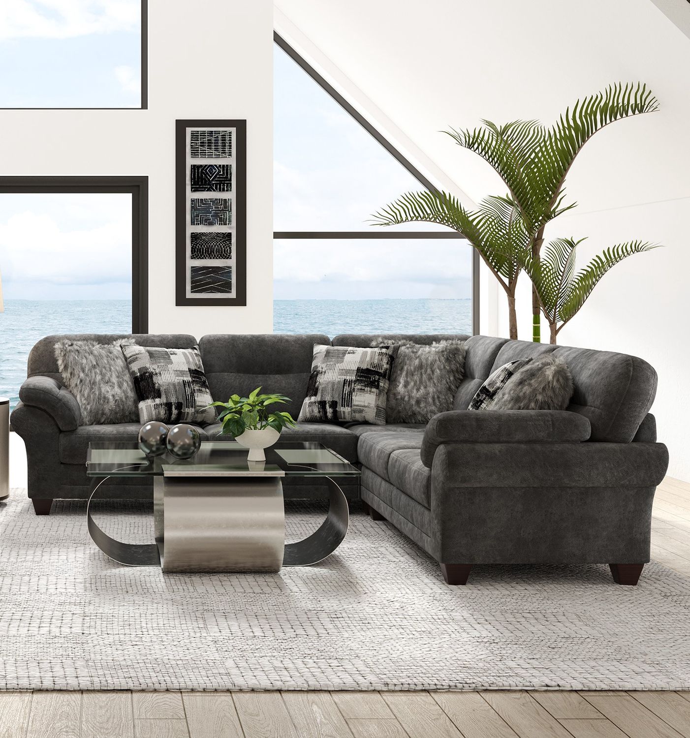 21900 Wonderland Slate 3pc Sectional