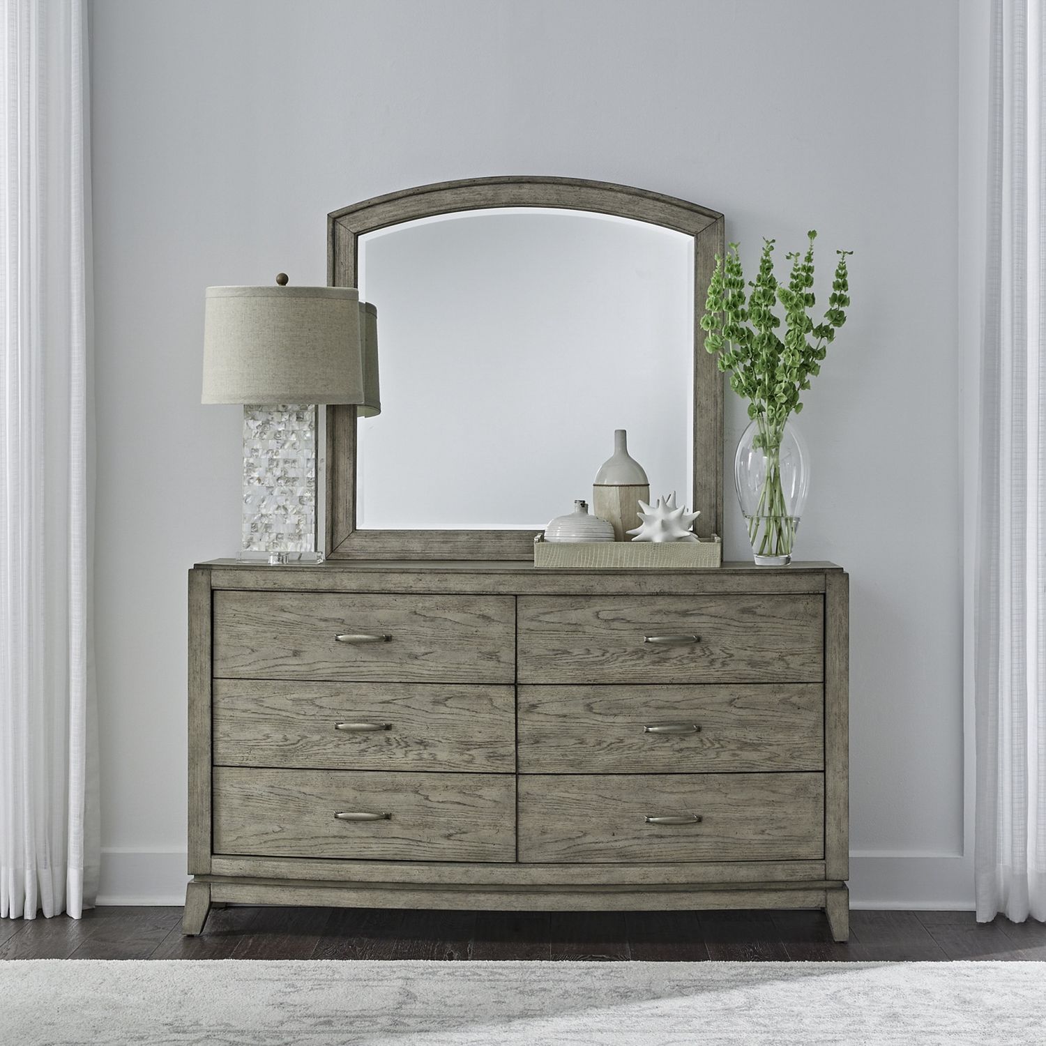 Avalon Dresser &amp; Mirror - Burnished Beige