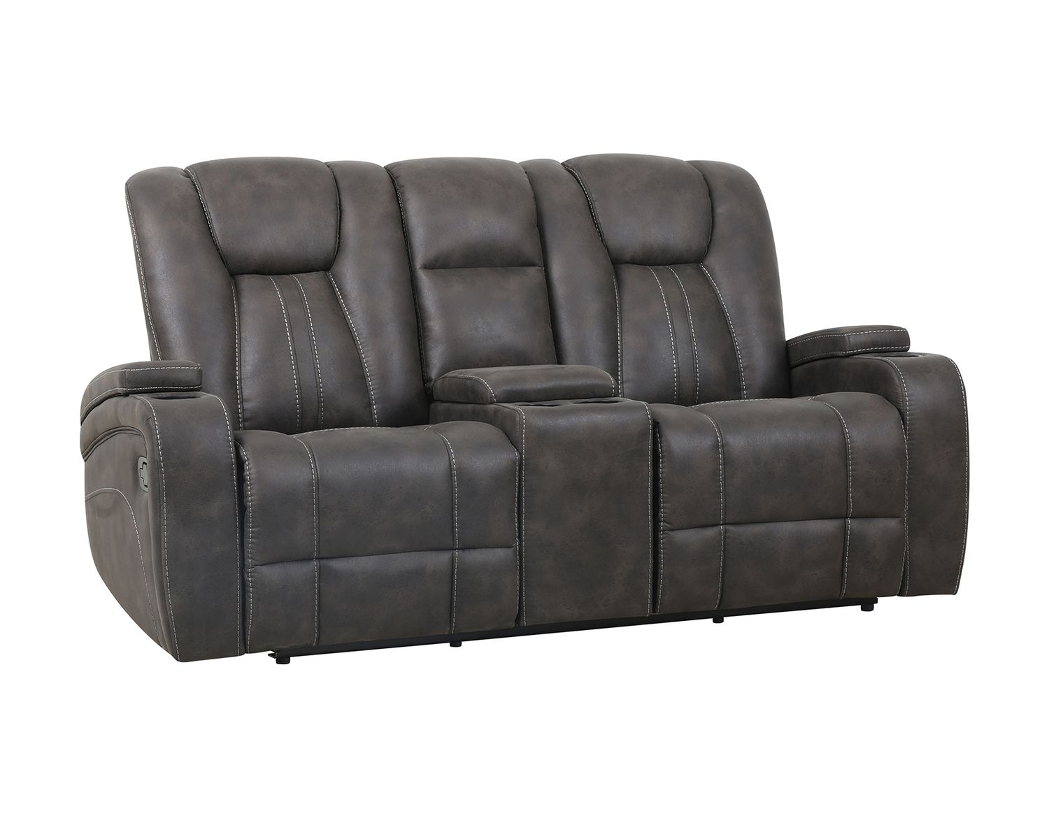 Marlow Manual Reclining Console Loveseat, color: Charcoal