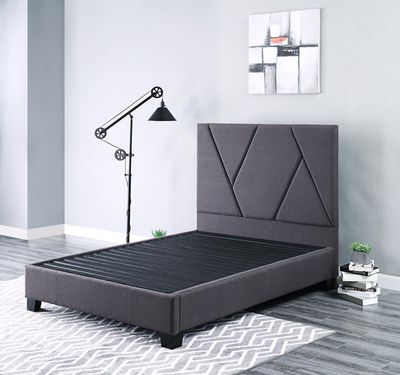 King Modern Upholstered Bed- Charcoal