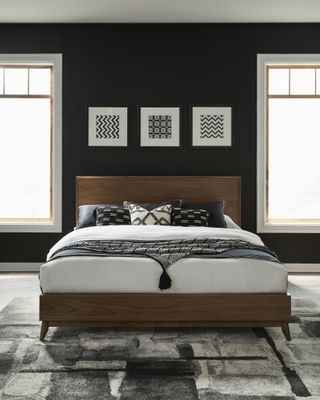 Century Modern King Platform Bed - Satin Walnut