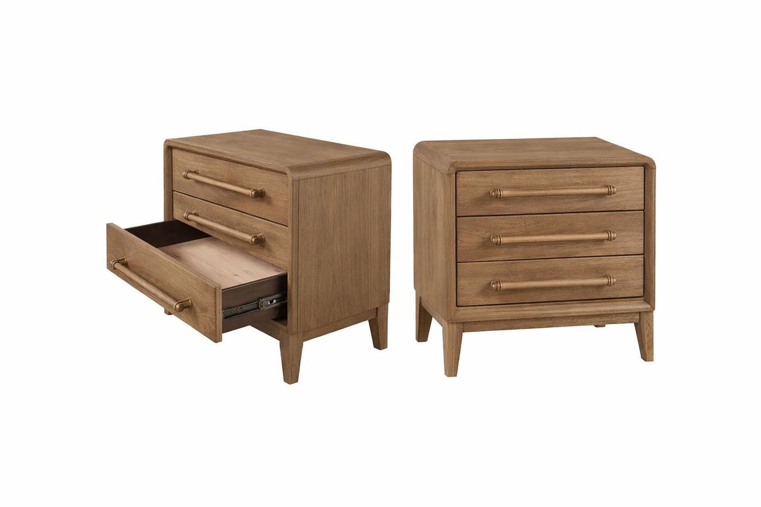 Elure 3 Drawer Nightstand w/ Bar Pulls, Finish: Latte