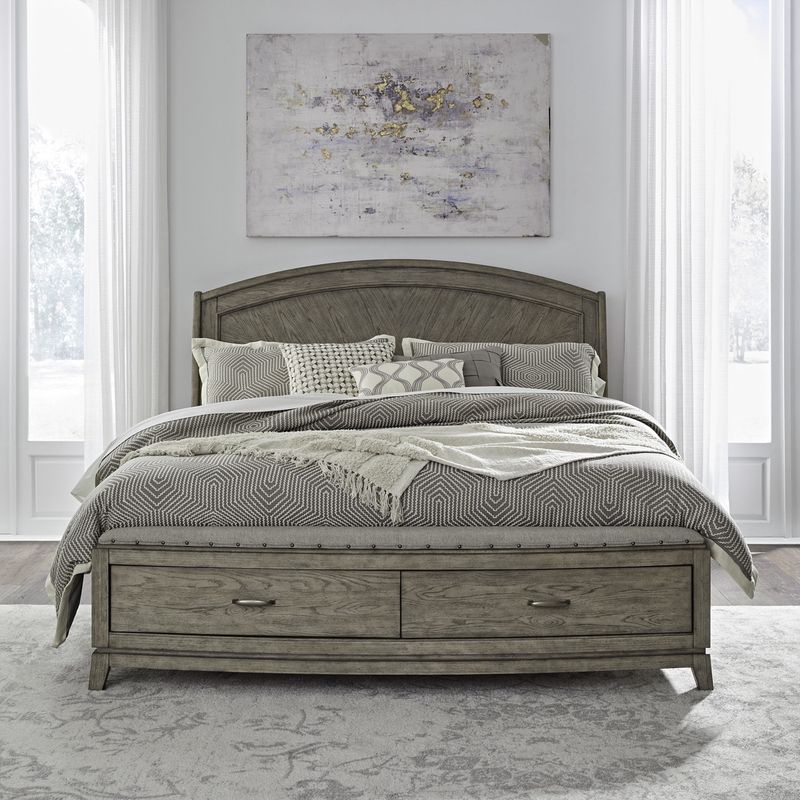 Avalon Queen Storage Bed- Burnished Beige