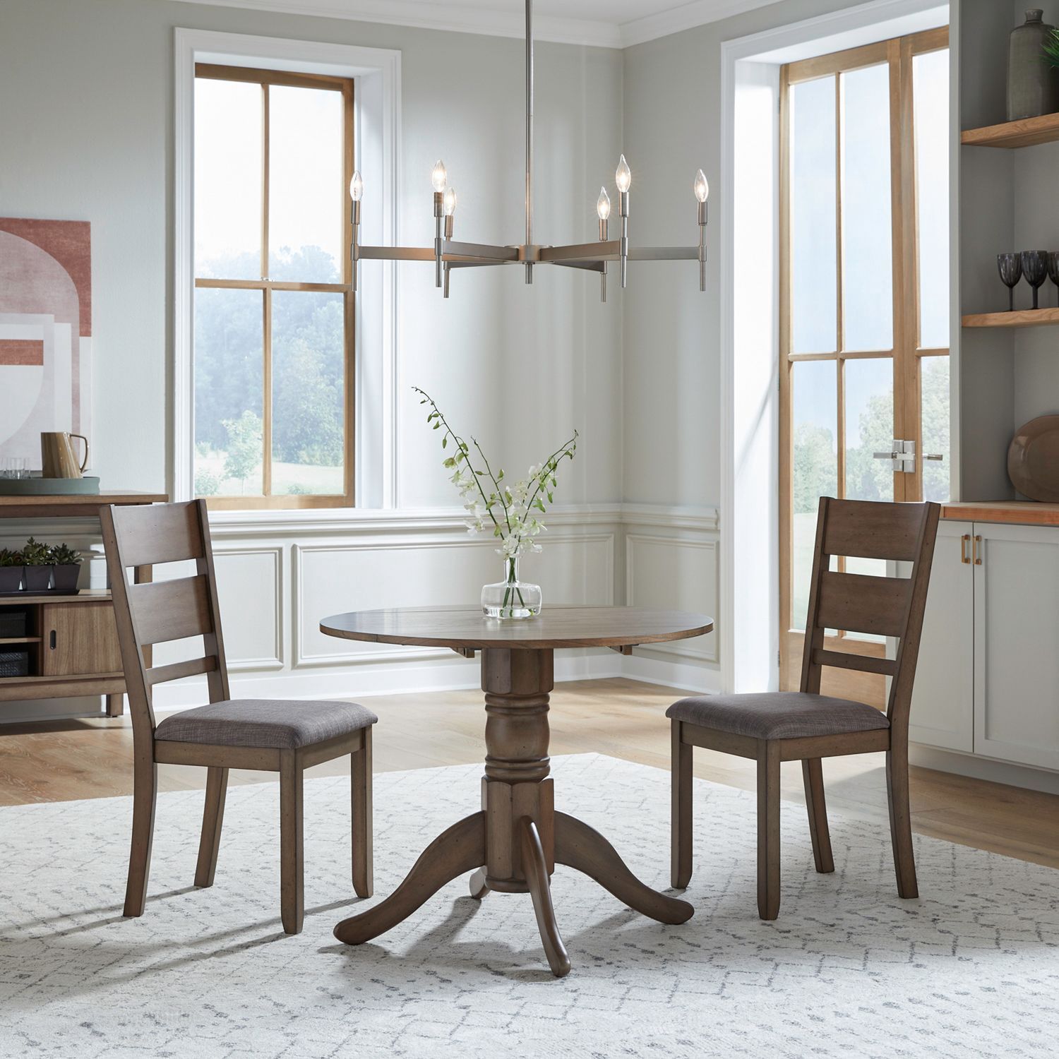 Brook Bay 3pc Drop Leaf Table Set- Sandstone