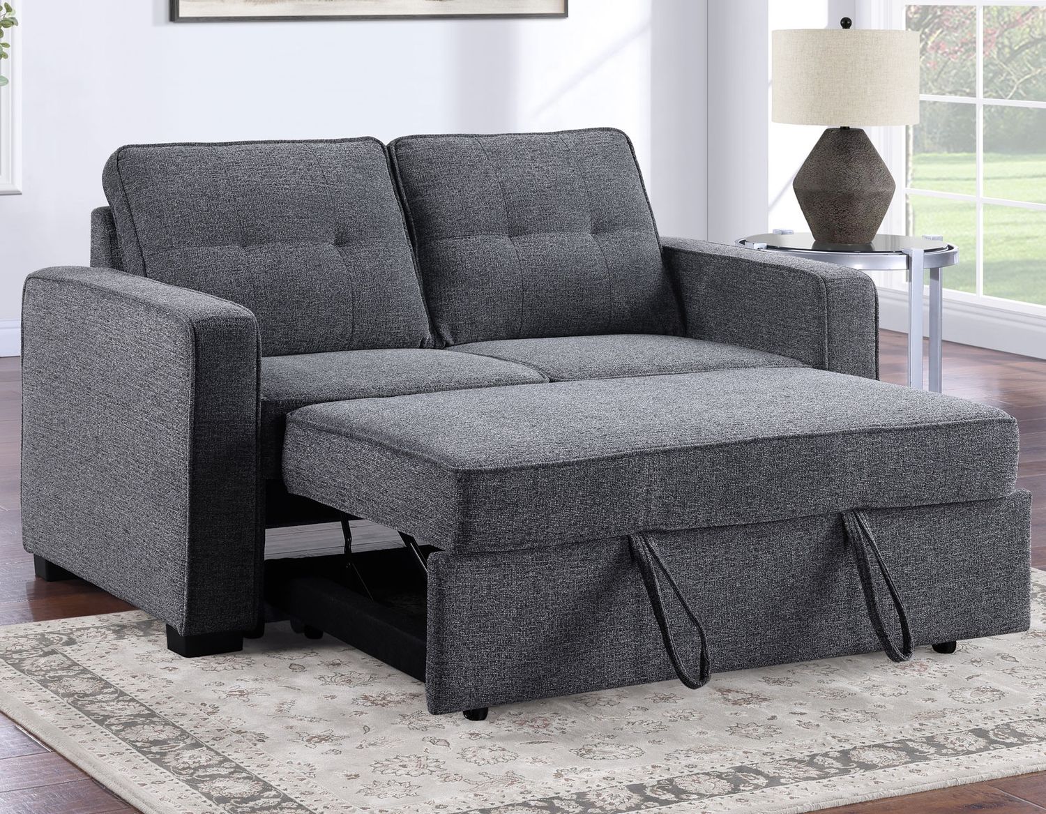 Noah Convertible Sleeper Loveseat, color: Gray