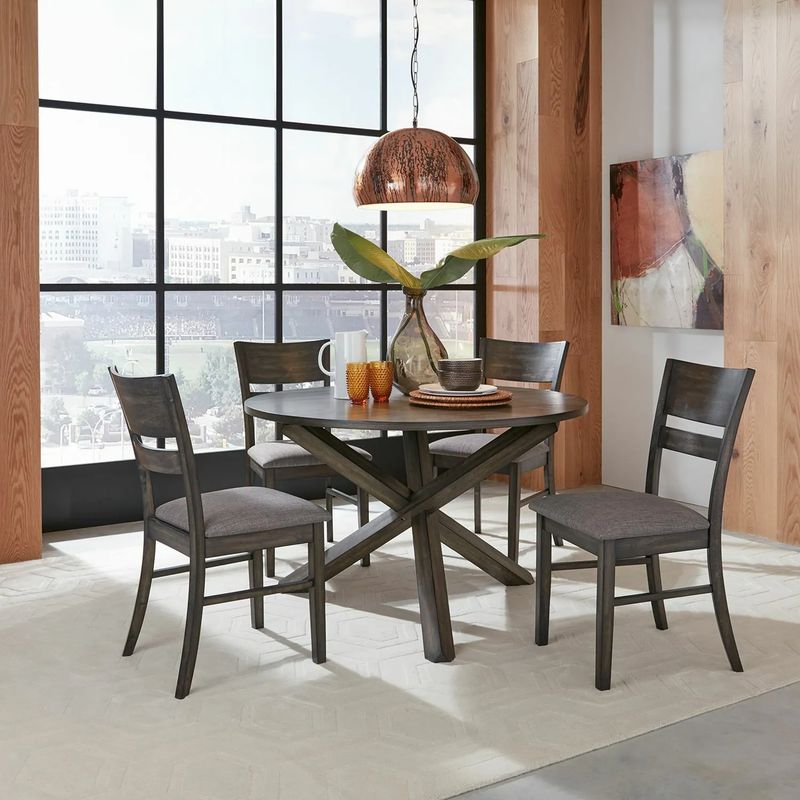 Anglewood Pedestal 5pc Table Set
