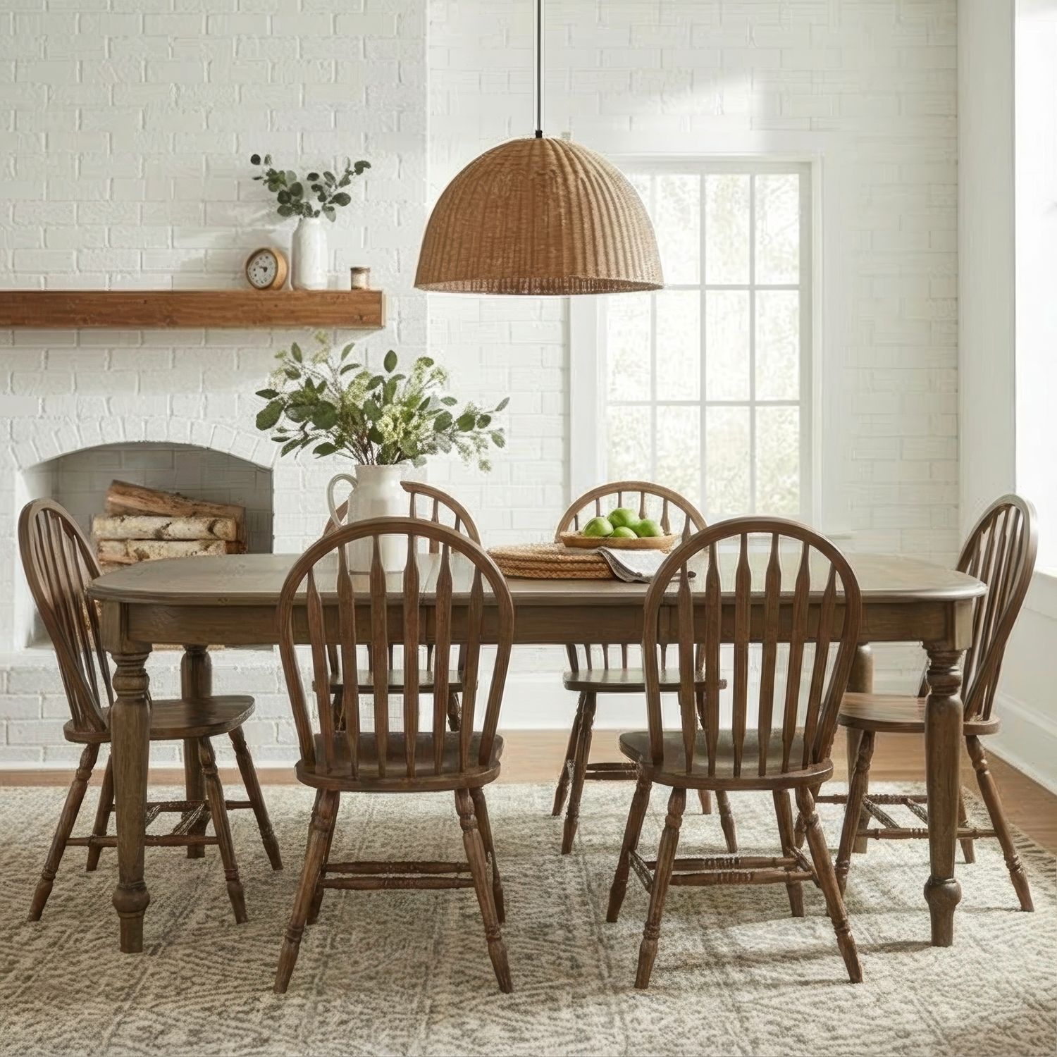 Carolina Crossing 7pc Leg Table Dining Set- Antique Honey