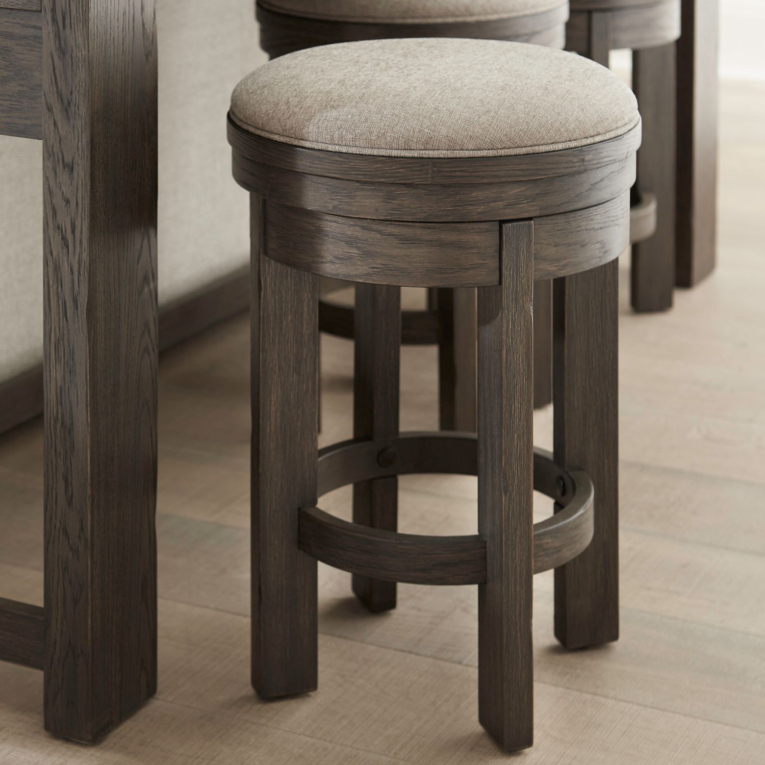Lennox Hill Upholstered Swivel Console Stool