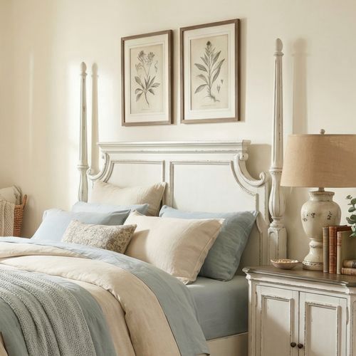 Magnolia Manor King Poster Bed - Antique White