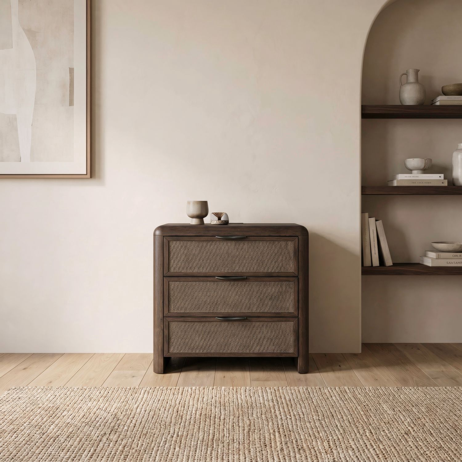 Skye View 3 Drawer Nightstand with Charging Station
