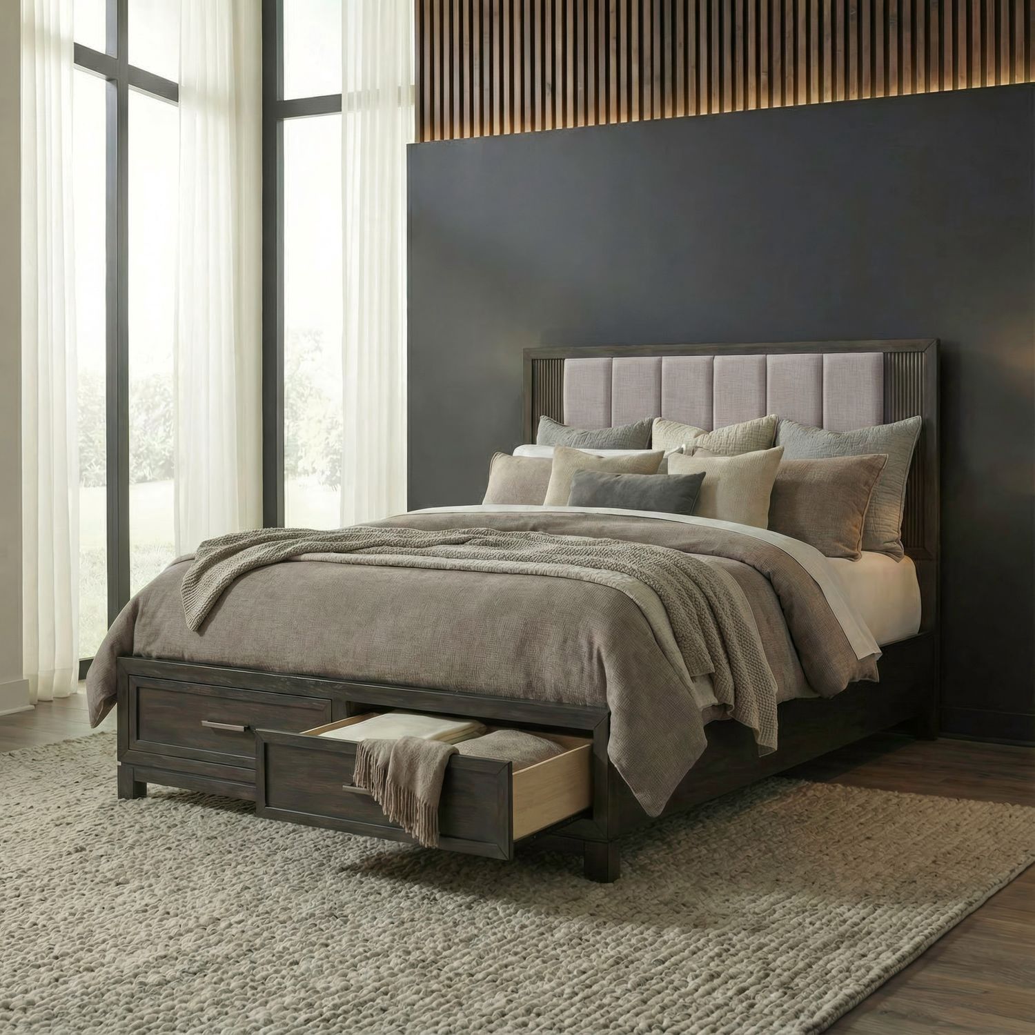 Modern Edge Queen Storage Bed