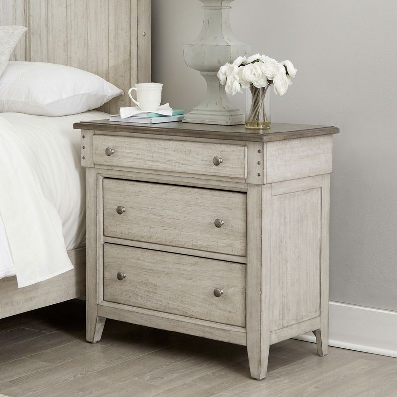 Ivy Hollow 3 Drawer Bedside Chest w/ Charging Station