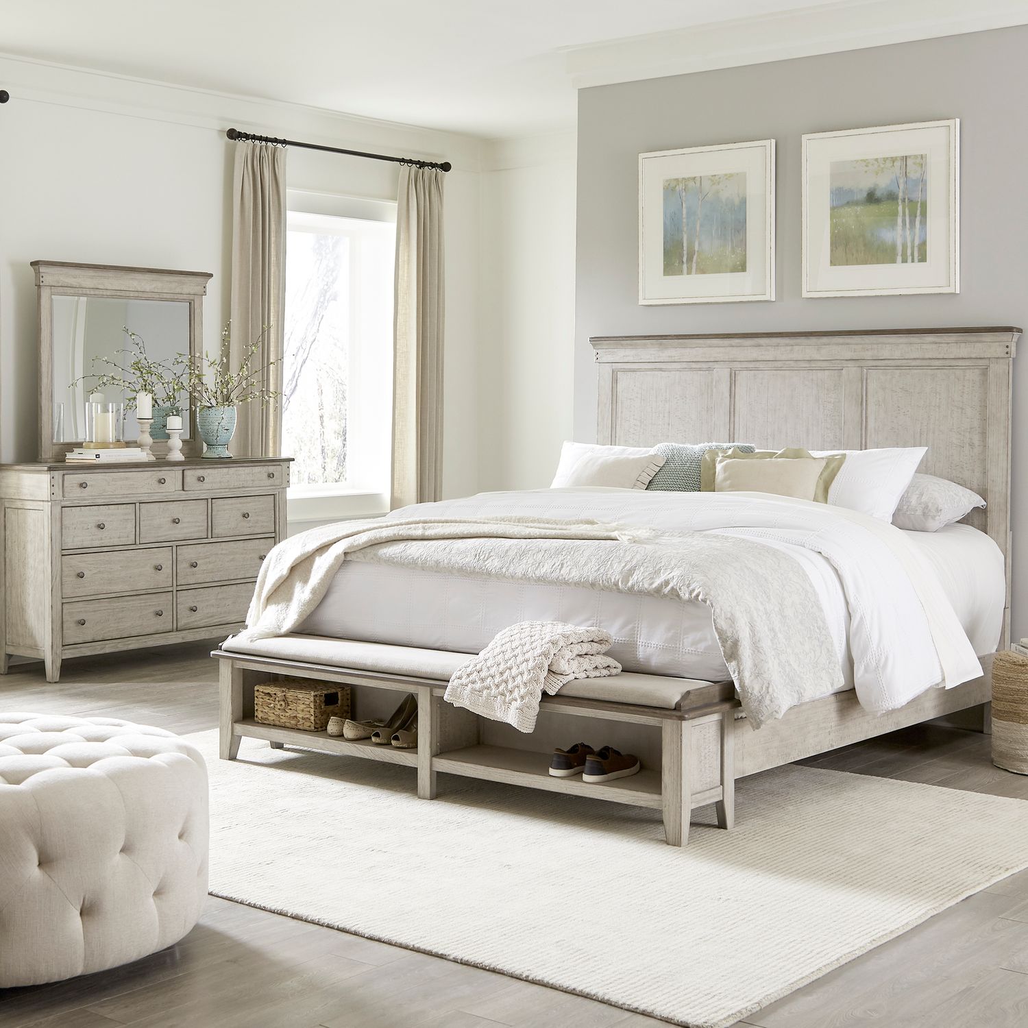 Ivy Hollow Queen Storage Bed, Dresser &amp; Mirror