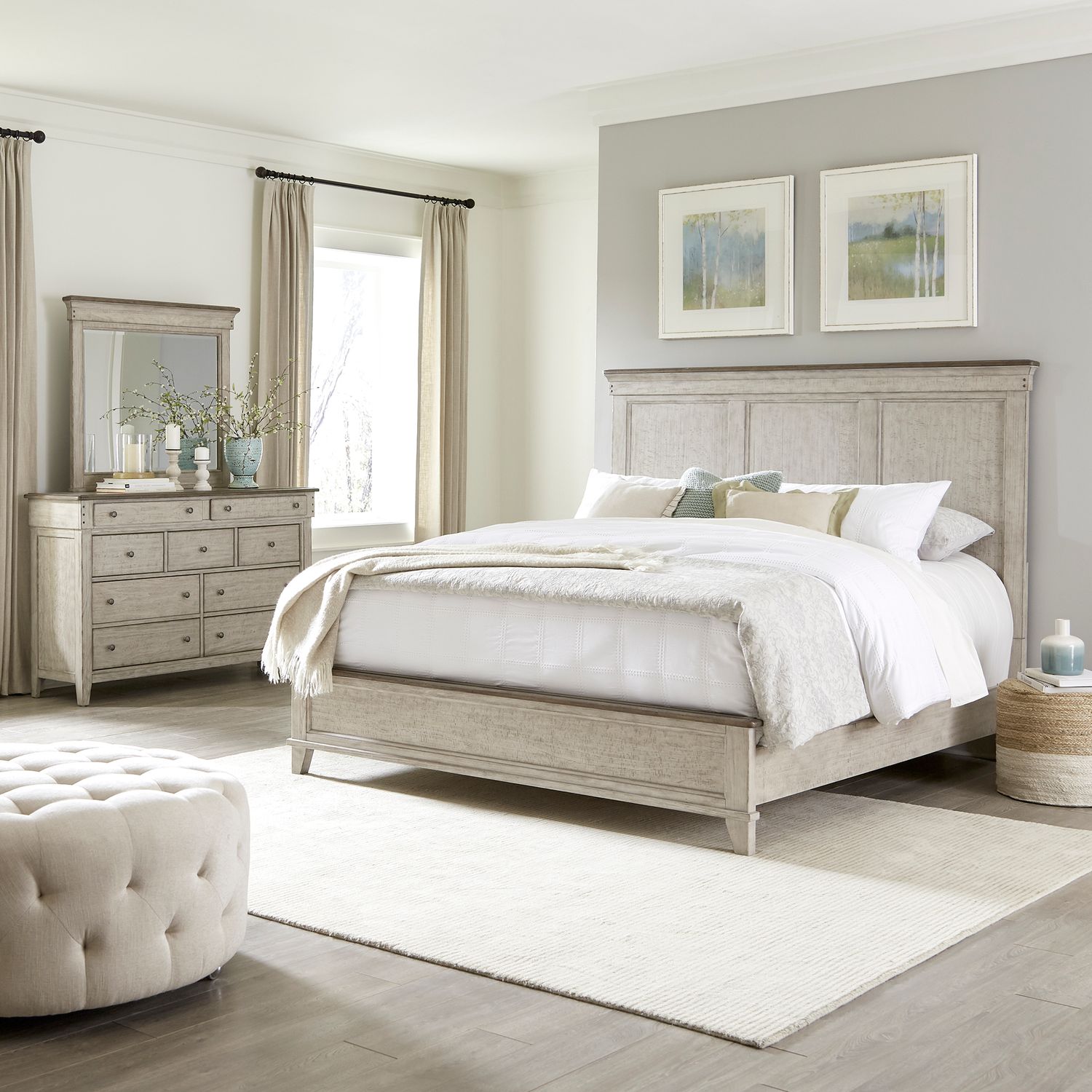 Ivy Hollow King Panel Bed, Dresser &amp; Mirror