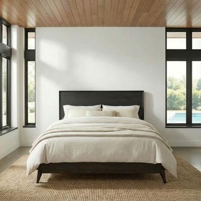 Century Modern Queen Platform Bed - Black Walnut
