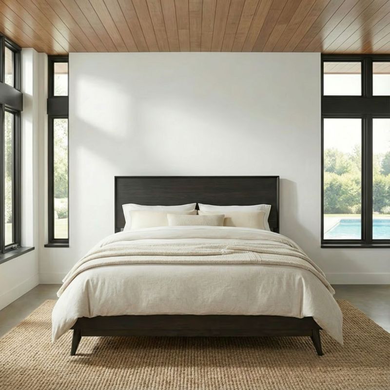 Century Modern Queen Platform Bed - Black Walnut