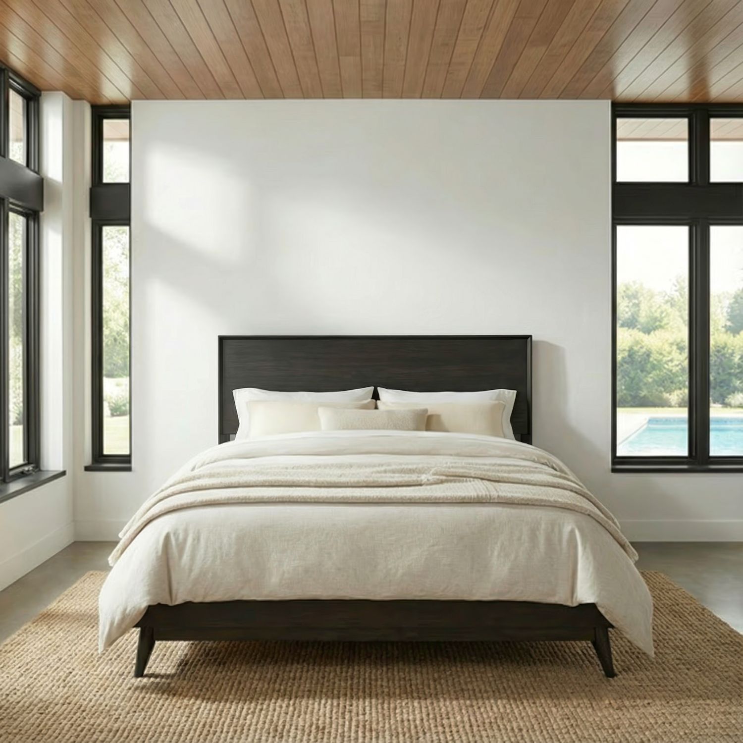 Century Modern King Platform Bed - Black Walnut