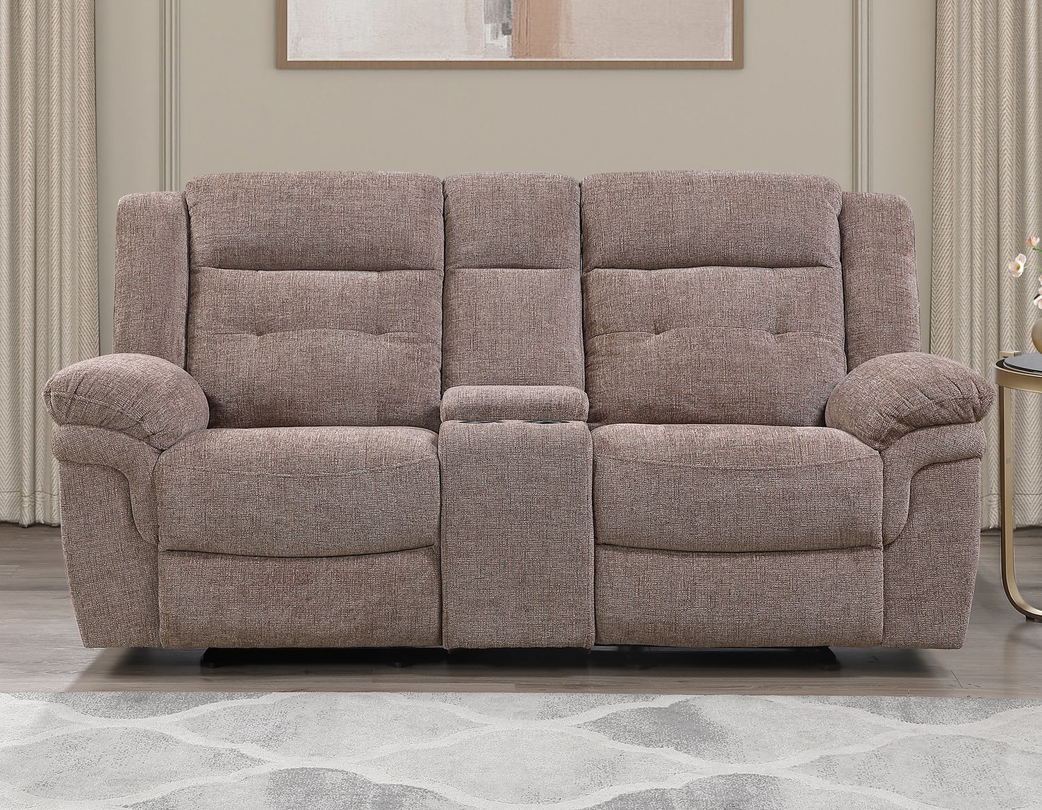 Sydney Manual Gliding Reclining Console Loveseat