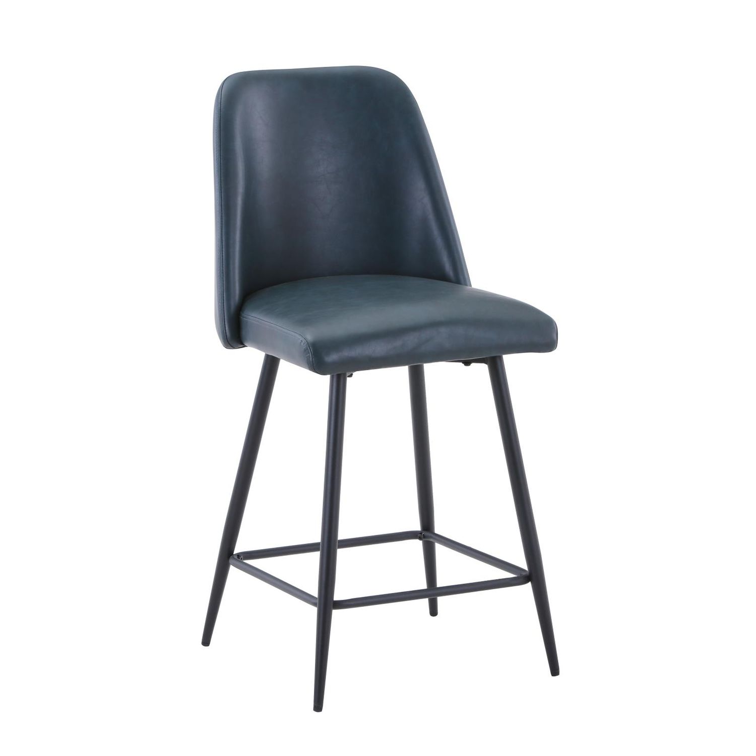 Maddox Upholstered Stool, color: Blueberry