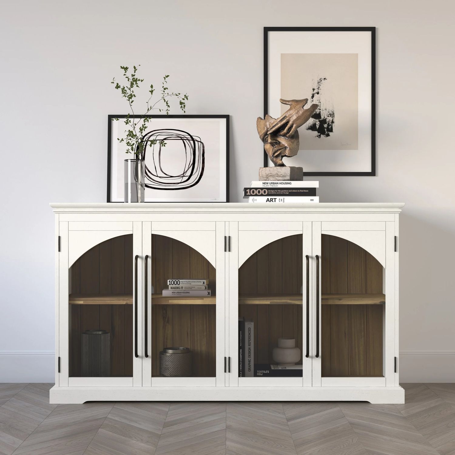 Archdale 4 Door Accent Cabinet, color: White