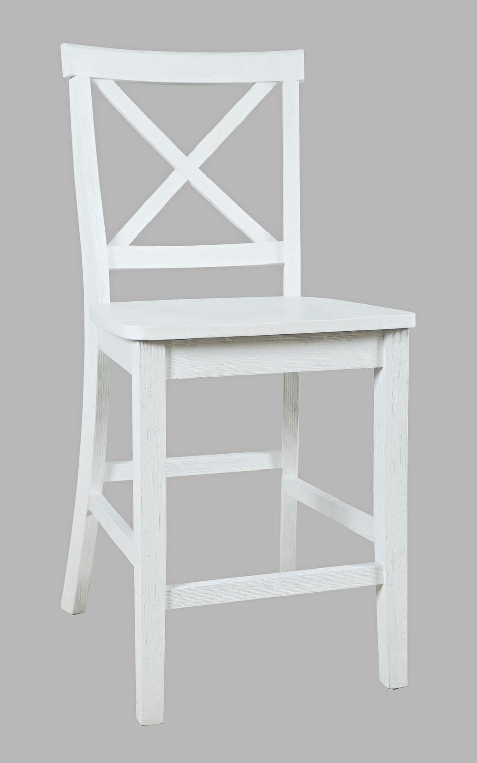 Eastern Tides X Back Counter Stool, Finish: Brushed White