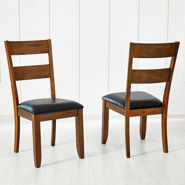 Mariposa Rustic Whiskey Ladderback Upholstered Dining Chair