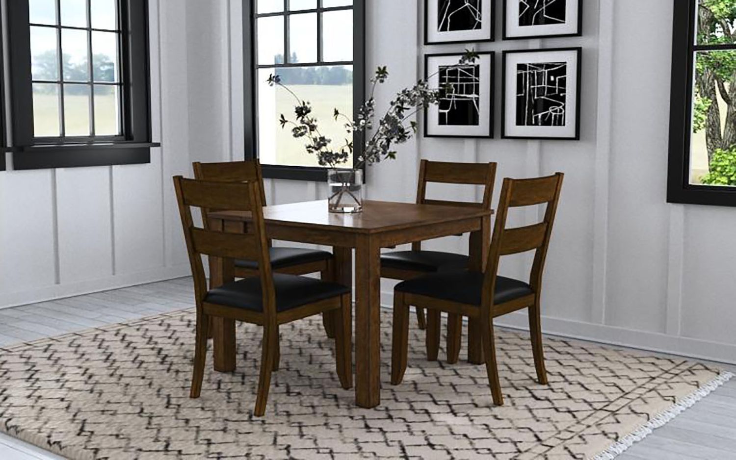Mariposa 5-Piece Dinette Set - Rustic Whiskey