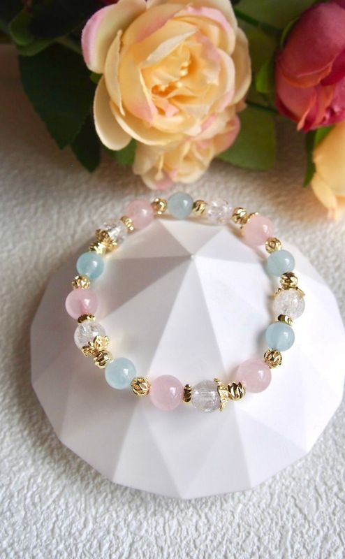 Rose Quartz with Aquamarine