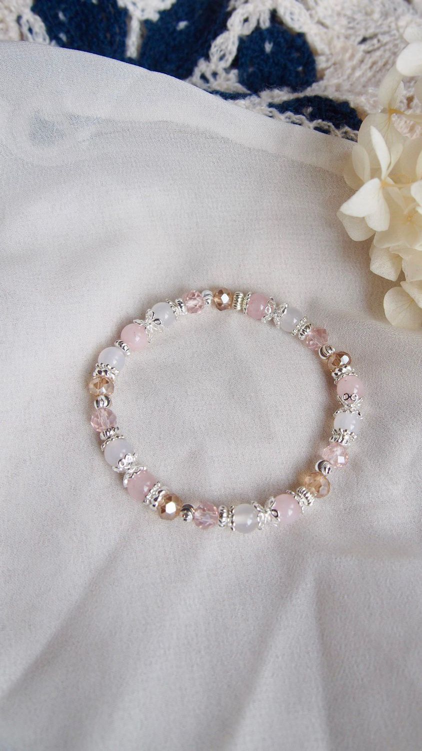 Rose Quartz &amp; White Agate